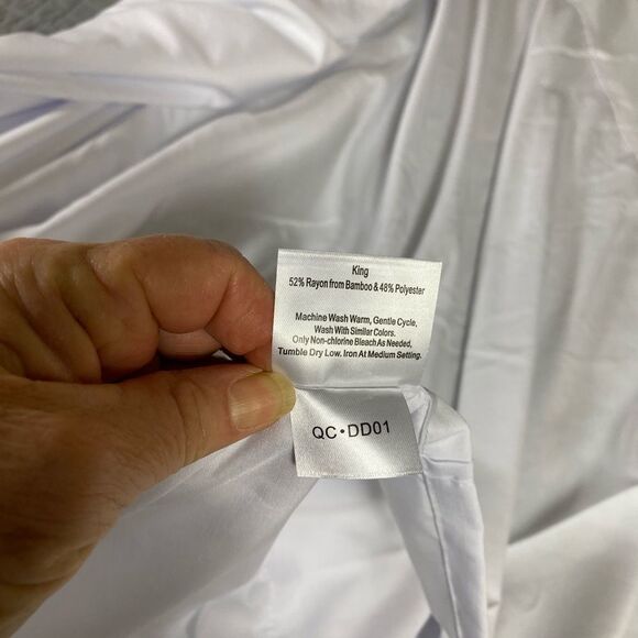 Elegant White King Flat Sheet bamboo rayon RESIDENT bedding King - Picture 4 of 4